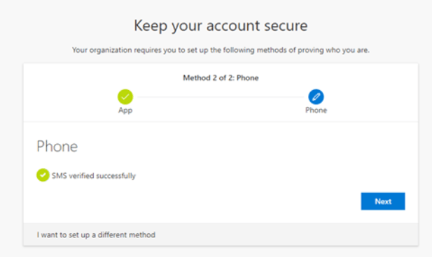 O365 SMS Verifed