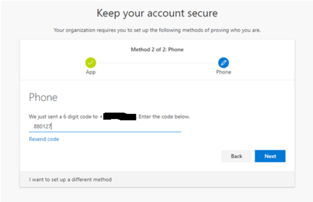 O365 Text Code
